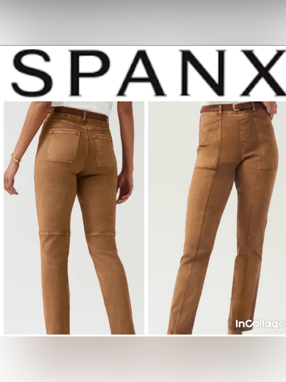 SPANX Pull On Twill Straight Leg Pants